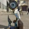 Custom Bronze Minion Traveler Sculpture: Bruno Catalano Style Abstract Metal Art
