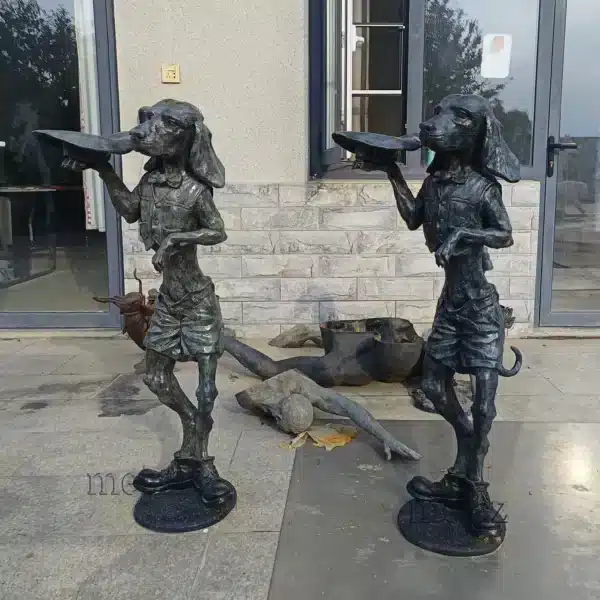 Dog Waiter Statue (4) Dog Waiter Statue