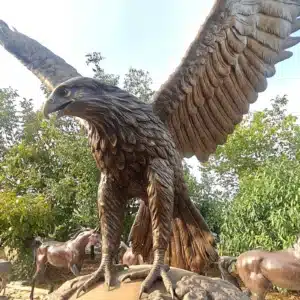 Custom Large Brass Eagle on Ball Statue