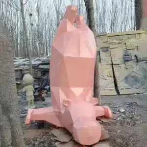 Geometric Hippo Sculpture (1) Geometric Hippo Sculpture