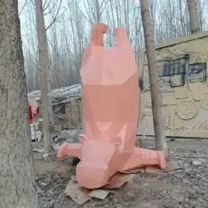 Geometric Hippo Sculpture (2) Geometric Hippo Sculpture