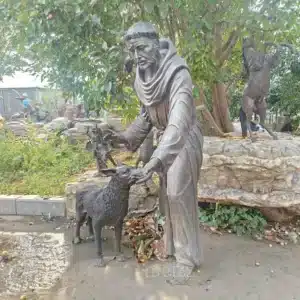 St Francis Bronze Statue