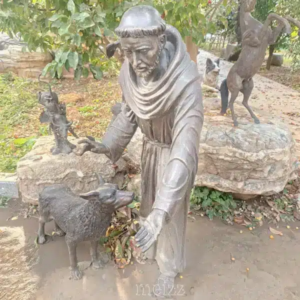 St Francis Bronze Statue