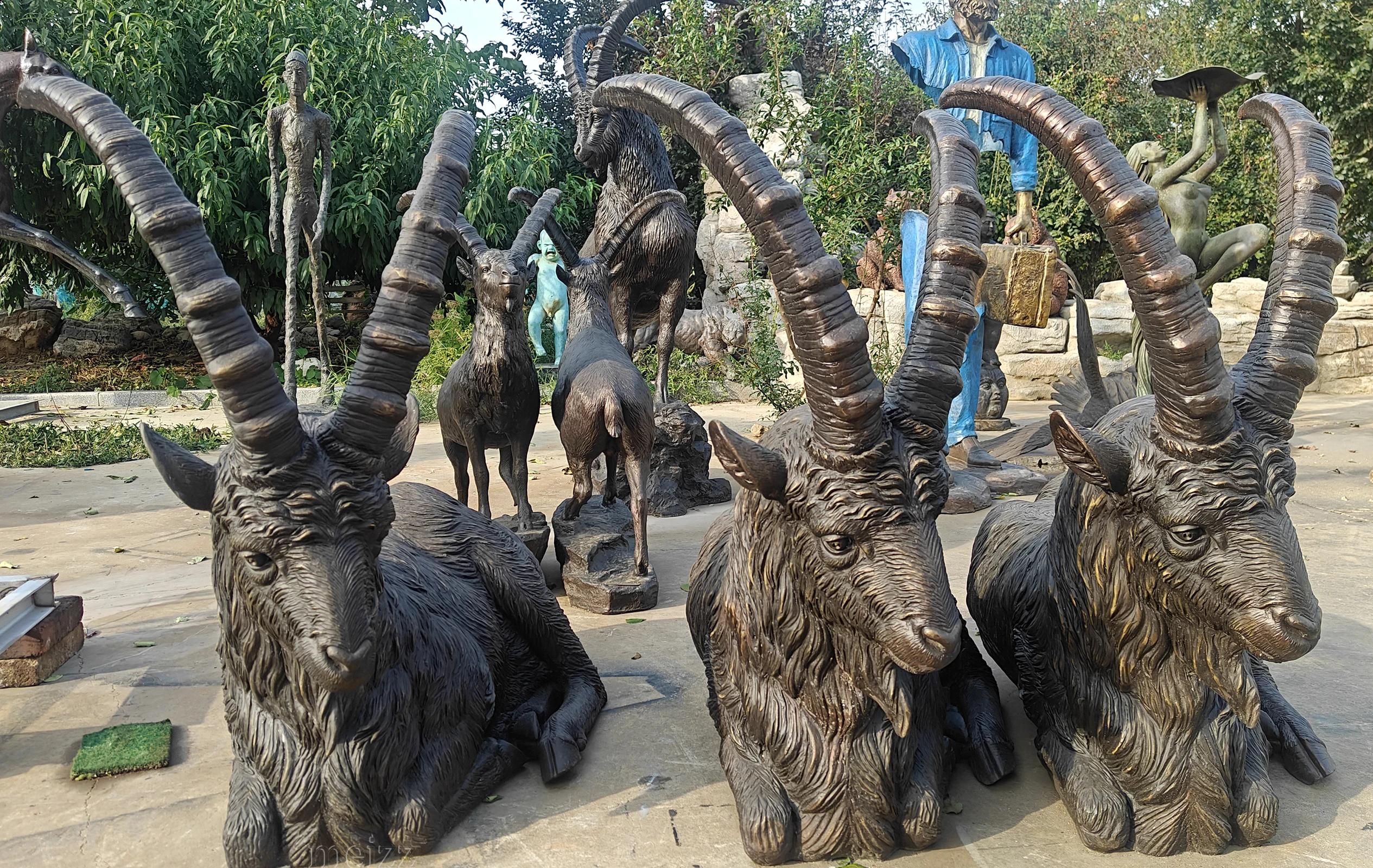 alpine ibex statue