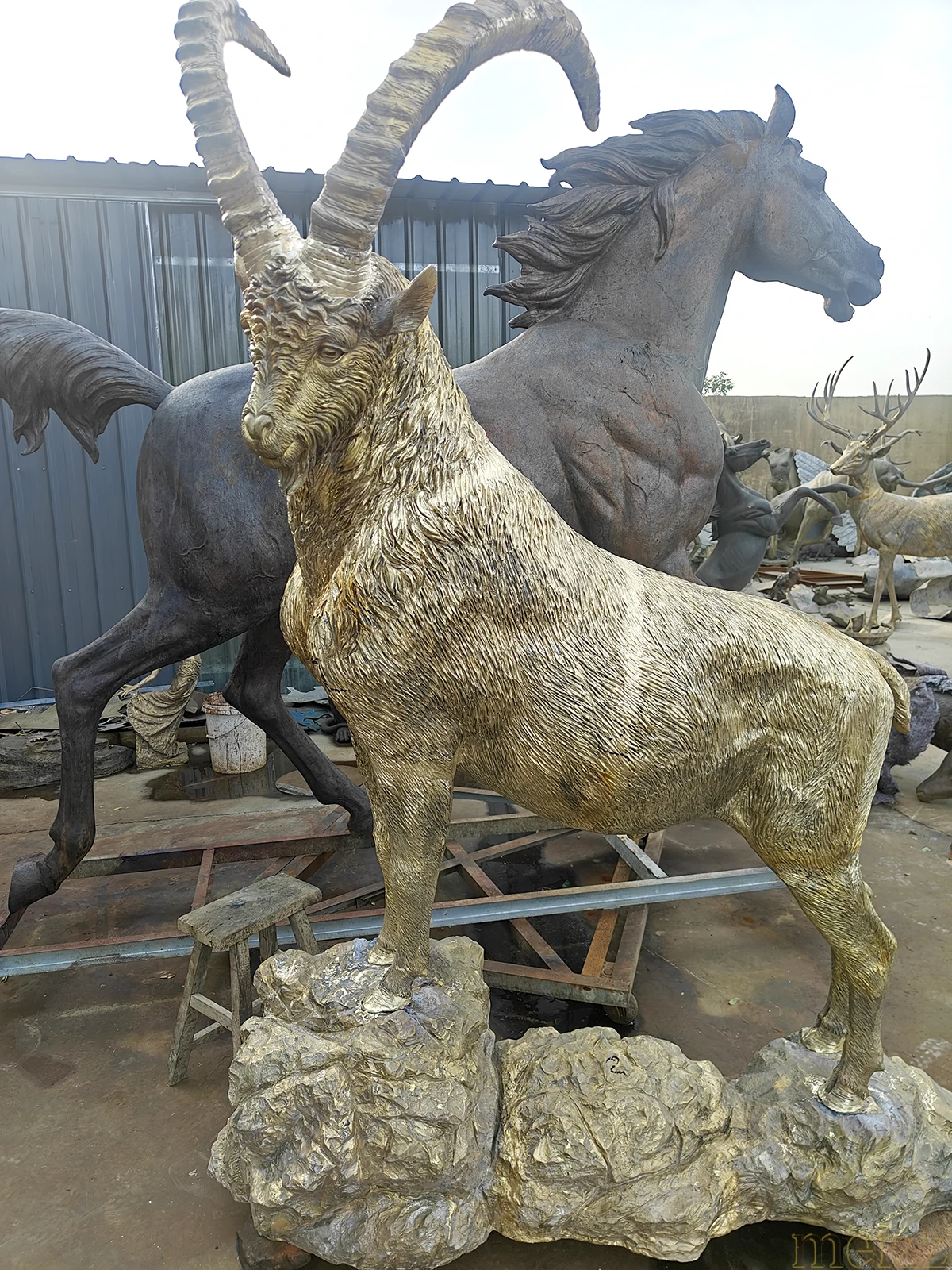 alpine ibex statue