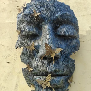 Large Bronze Face Sculpture Wall Art