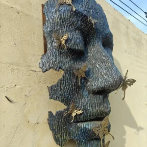 Large Bronze Face Sculpture Wall Art
