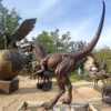 Bronze Velociraptor Statues for Outdoor Landscapes