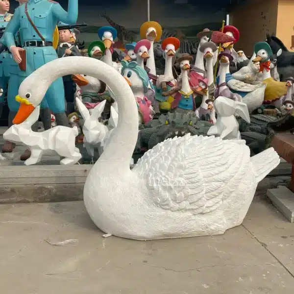 white swan statue (3) white swan statue