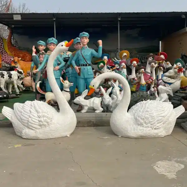 white swan statue (5) white swan statue